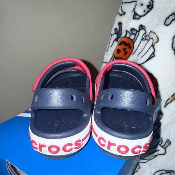 CROCS Kids' Sandals in Navy and Red, Size 10C - Picture 2 of 5